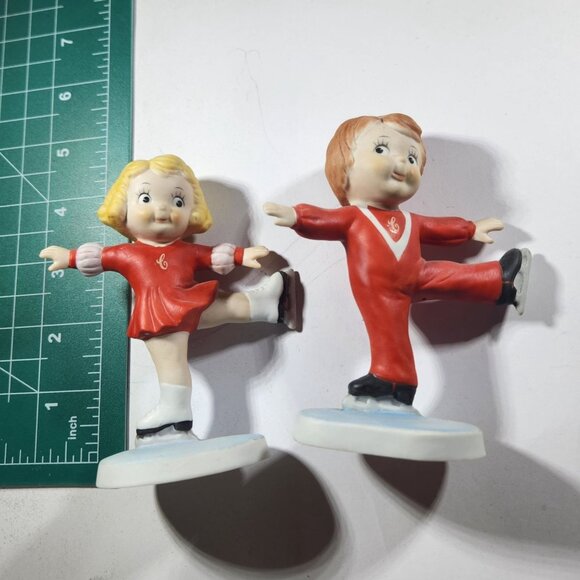 Campbell Kids Souper Skater Figurines By Roman 80s Handpainted Ice Skating - Picture 6 of 6